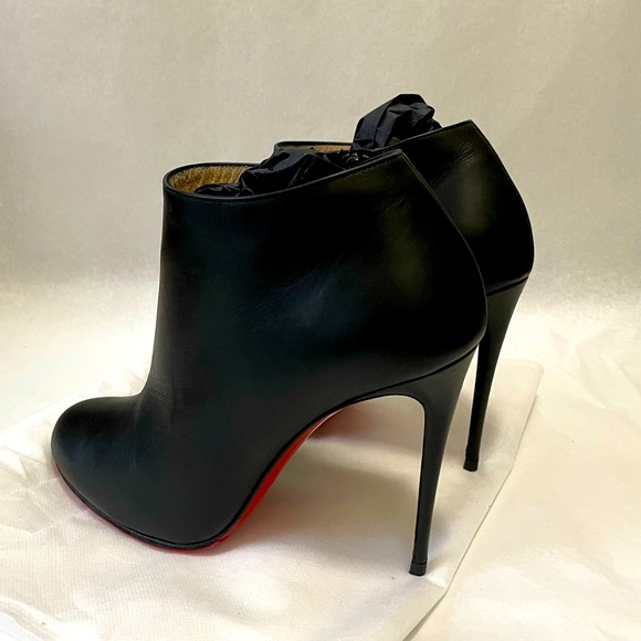 Christian Louboutin Bellisima  100mm , 1/4 inch platform bootie kid leather EU38 - Picture 13 of 16